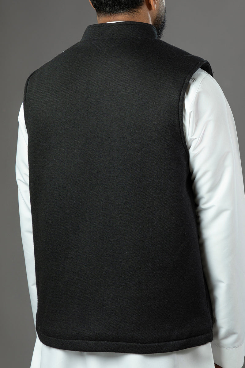 Winter Suede Wool Vest with Fur Lining