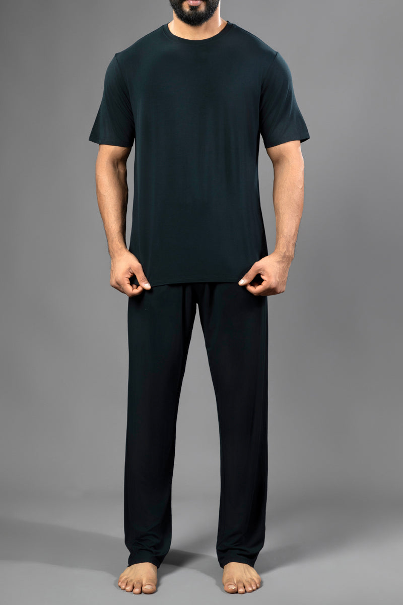 طقم استرخاء  بخامة البامبو - لون أسود