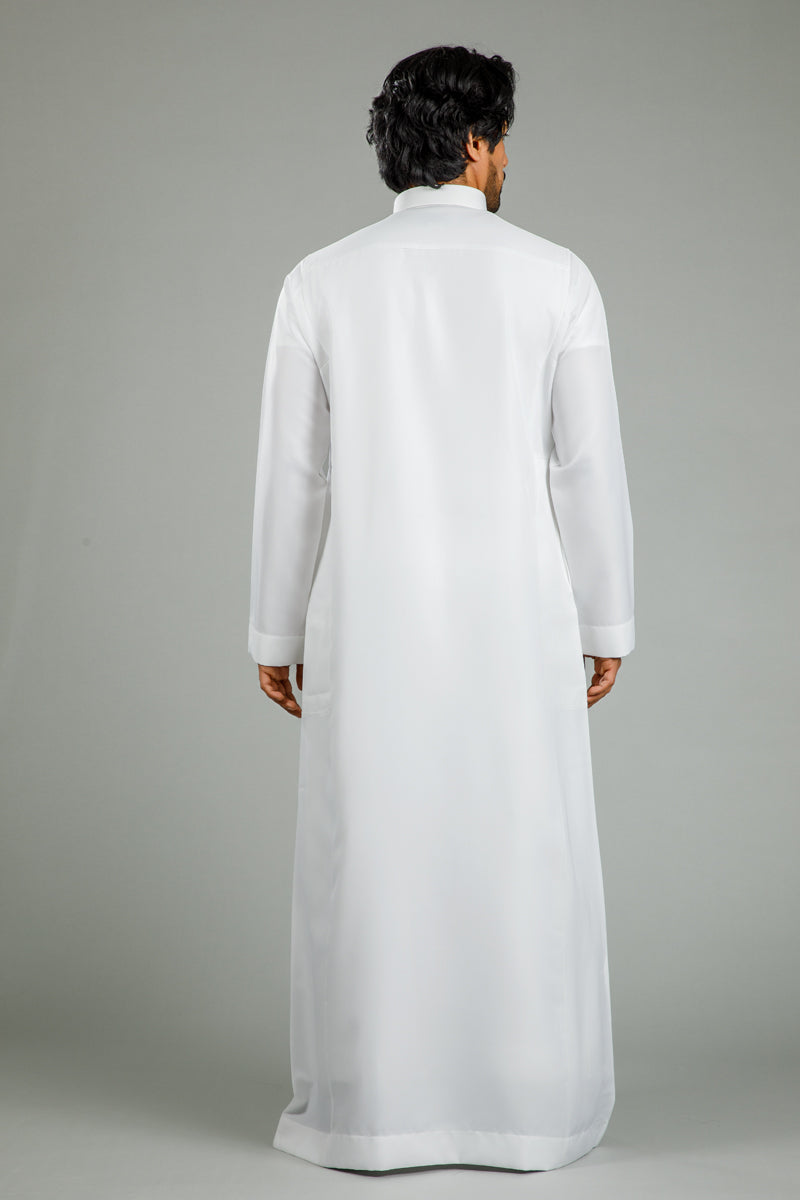 ثوب كلاسيكي بياقة وسحاب مخفي
